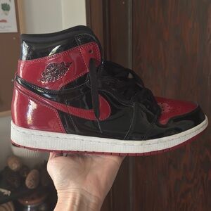 Nike Air Jordan 1 Retro High OG Patent Bred Black and Red Patent Leather